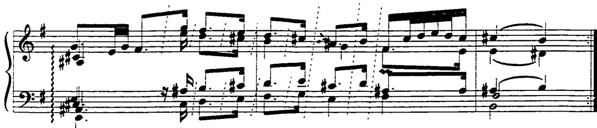 Example 59: Sarabande, mm. 10-12.
