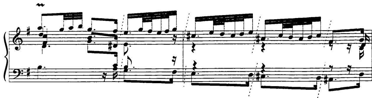 Example 60b: Sarabande, mm. 8-9.
