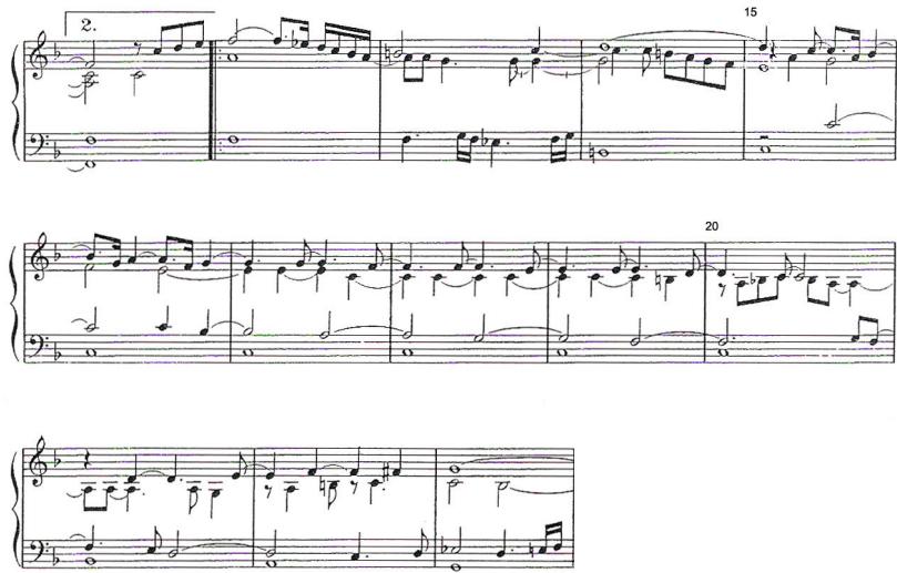 Example 4.1.12. L. Couperin, Tombeau, bars 11-23.