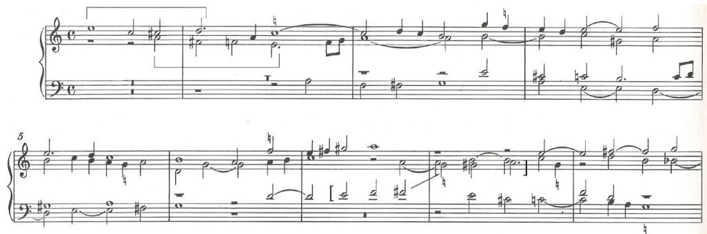 (b) Frescobaldi, Capriccio VIII cromatico con ligature al contrario, bars 1-9.