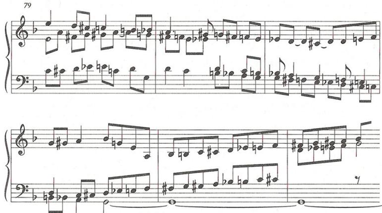 (c) M. Rossi, Toccata VII, from Toccate e Correnti (early 1630s), bars 79-84.