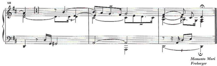 Froberger’s musical melancholy and meditation are not confined to a single affection, but rather explore the notion of affection as a continual motion of bodily vapours. The composer’s emphasis on the digressive (both rhythmically and harmonically) moment always followed by a resolution or an elevated plateau signifies the command of music which is able to imitate an ever-changing state of mind and to affect the human soul, recalling the Neo-Platonist Plotinus’ statement that ‘the irrational soul is soothed by music’.