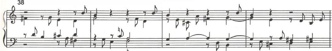 Example 4.3.1. Frescobaldi, Capriccio III sopra il cucco. (a) bars 38-41.