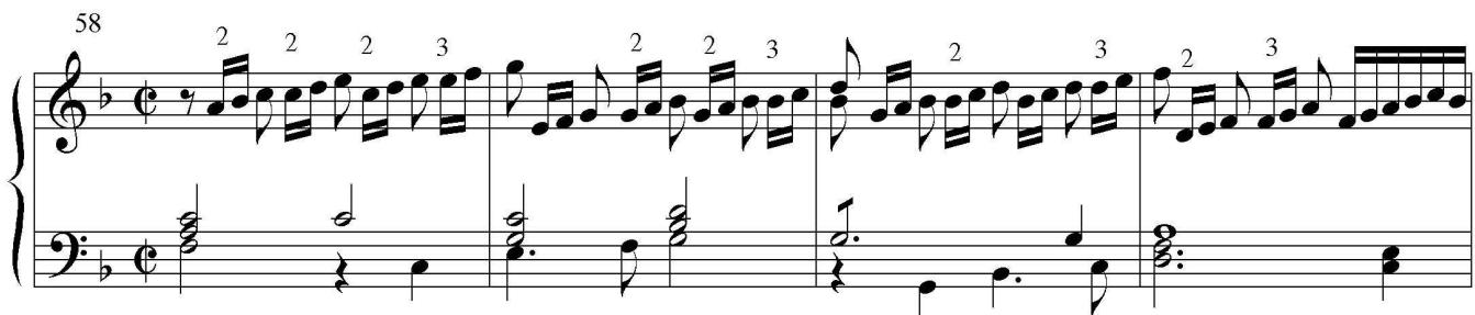 Ex. 15. Byrd, “Lachrimae” Pavan, mm. 58–61