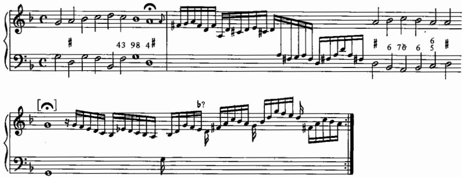 EX.7. J. T. Krebs (?), &ldquo;Jesu, der du meine Seele,&rdquo; Kast Incerta 29 (from SBB MUS. MS BACH P 802), Stollen