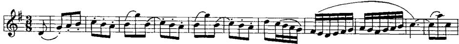 Ex.6. Cantata Ich bin vergnügt mit meinem Glücke, Bwv 84, aria, &ldquo;Ich esse mit Freuden,&rdquo; mm.1–11 (oboe part only).