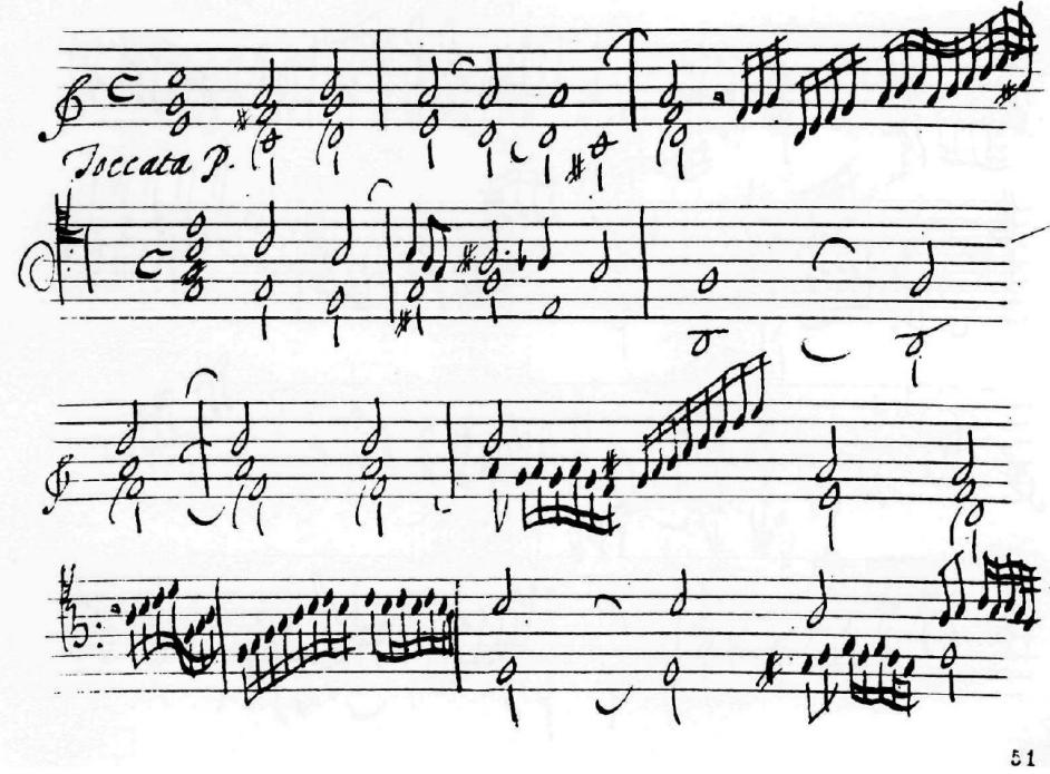 Example 11. Frescobaldi, Toccata prima, from Biblioteca Apostolica Vaticana, Chigi, Q.IV.25