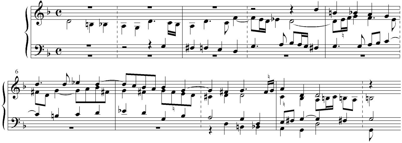 Example 13. Canzona 2 (1649), opening, from “Libro 2”