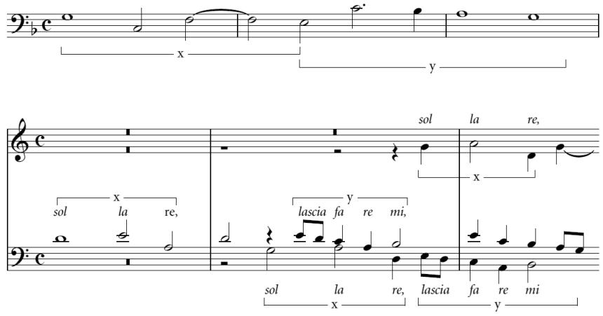 Ex. 1a: FbWV 401, bars 1-3, and FbWV 204, bars 1-3.