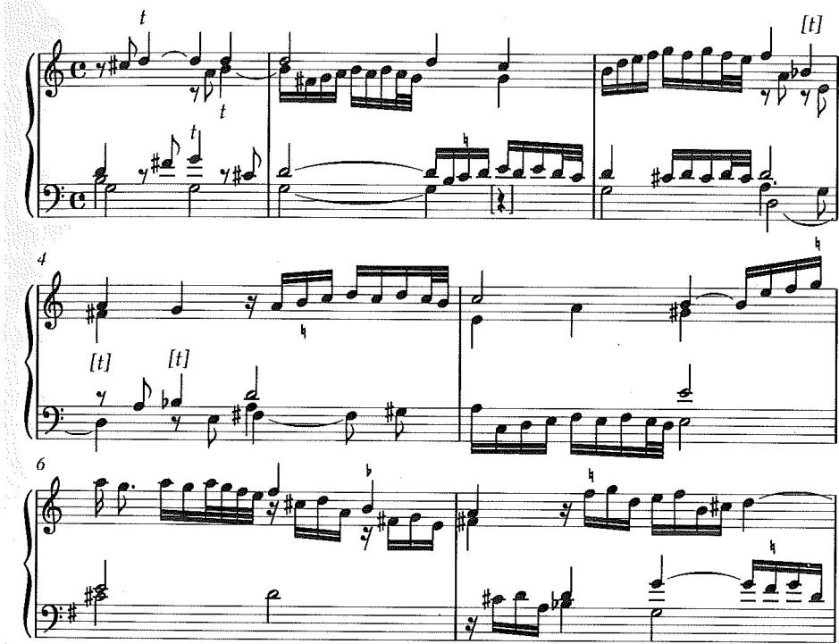 Es. 3: G. Frescobaldi, Toccata undicesima dal Secondo libro, miss. 1-21.