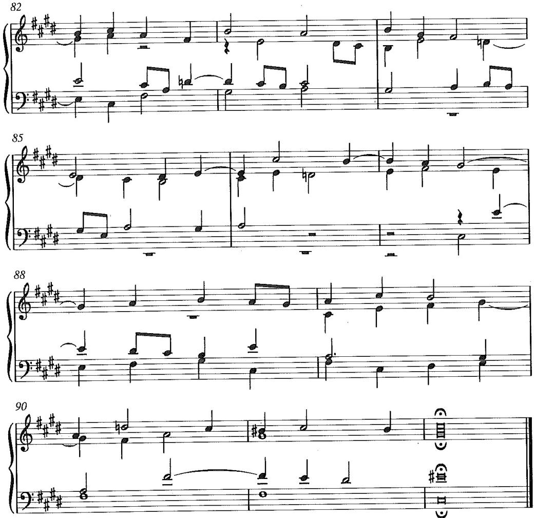 Es. 7: J. J. Froberger, Ricercar VI, miss. 82-92.