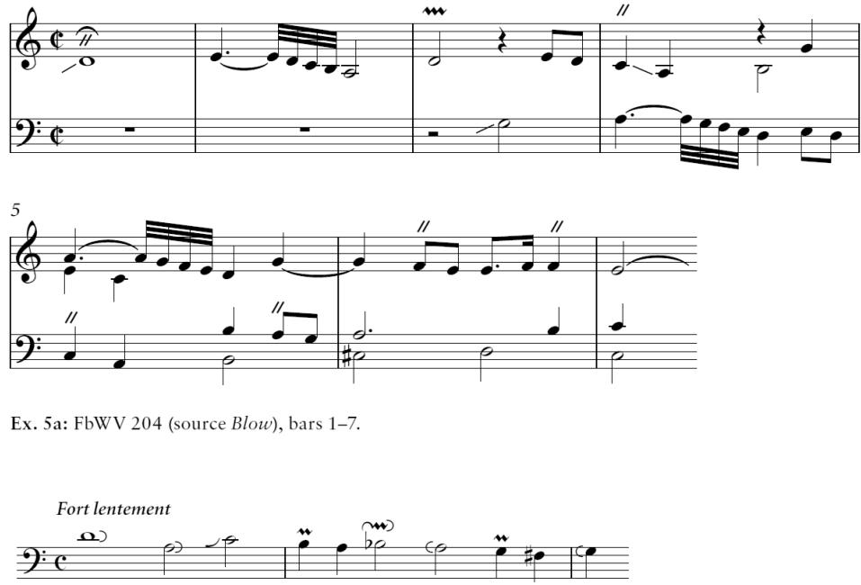 Ex. 5b: D&rsquo;Anglebert, &lsquo;Fugue grave pour l&rsquo;orgue&rsquo;, Pieces de Clavecin (Paris, 1689), p. 111, bars 1–3.