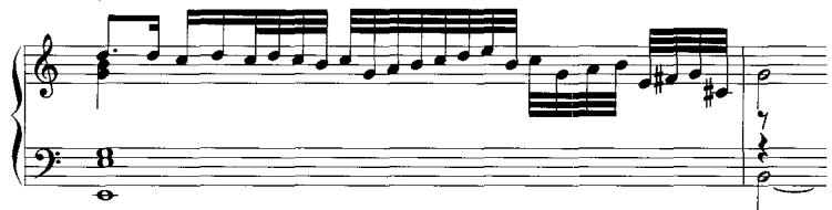 b. Bauyn；Example 2. Froberger, Toccata 2, mm. 2–3.