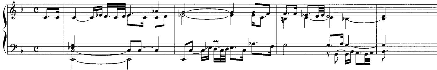 Example 7a. Froberger, Suite 19, Allemande.