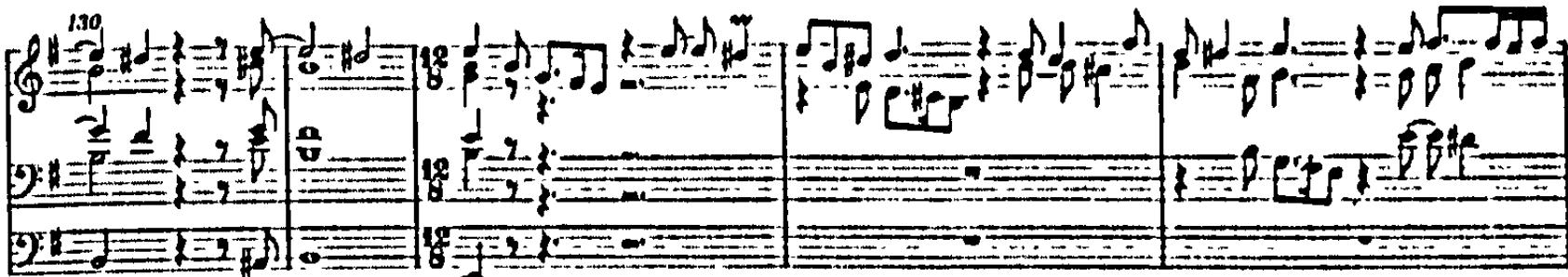 Example 96. N. Bruhns: secondary exordium and confirmatio (bars 130-134)