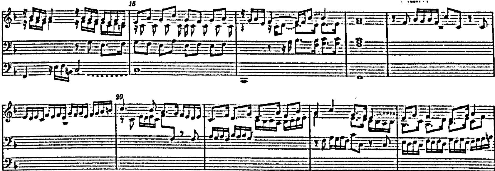 Example 104. BuxWV 144: exordium and confirmatio (bars 14-23)