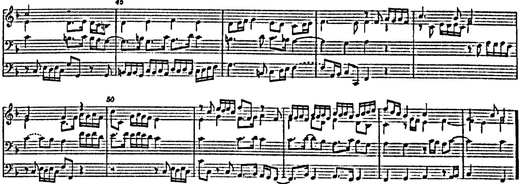 Example 107. BuxWV 144: confirmatio and peroratio (bars 44-54)