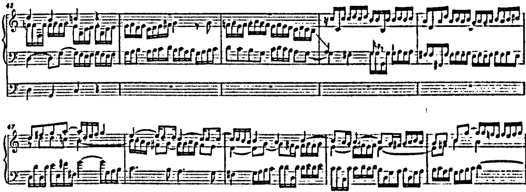 Example 111. BWV 531: confirmatio (bars 42-51)