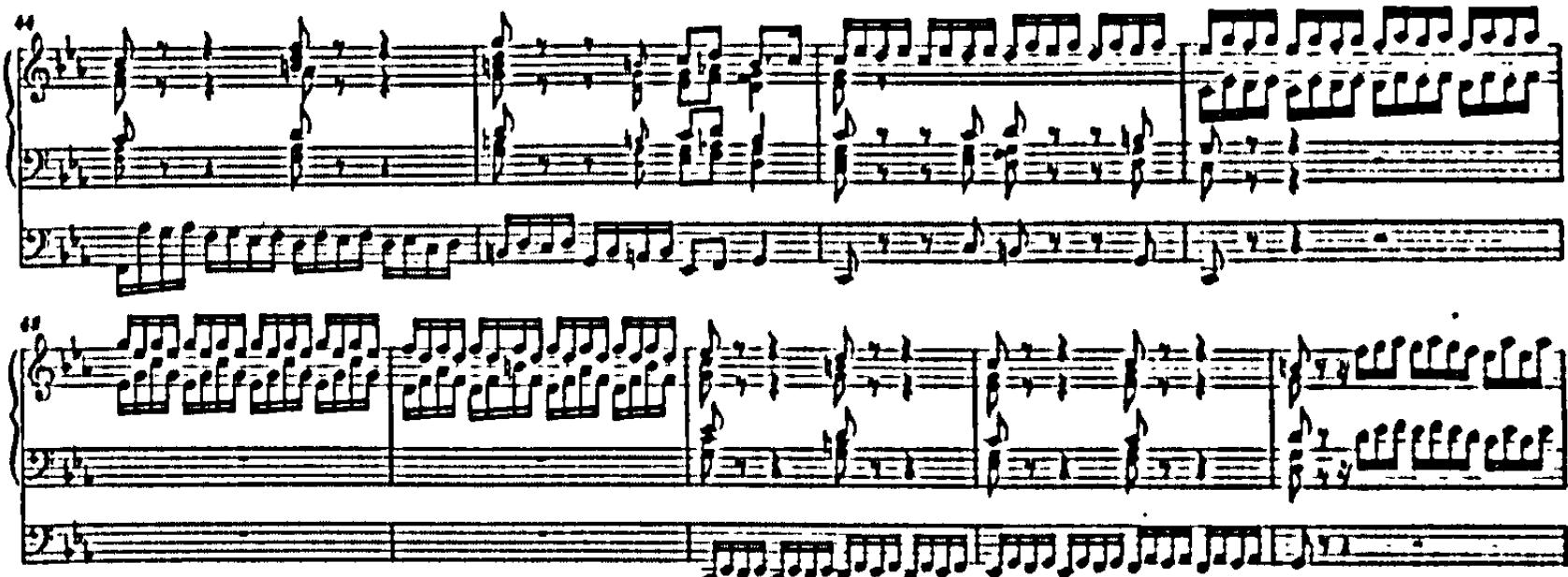 Example 117. BWV 549: amplificatio and peroratio (bars 44-52)