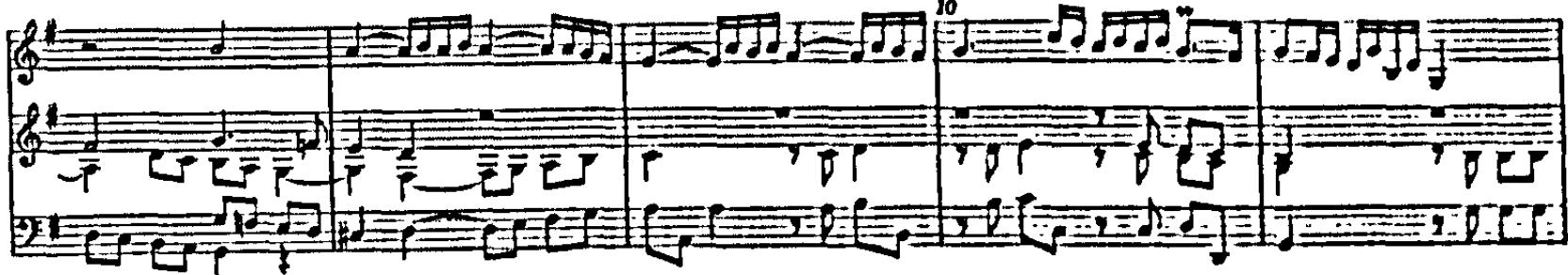 Example 17. BuxWV 182: Der Tag, der ist so freudenreich (bars 1-11)