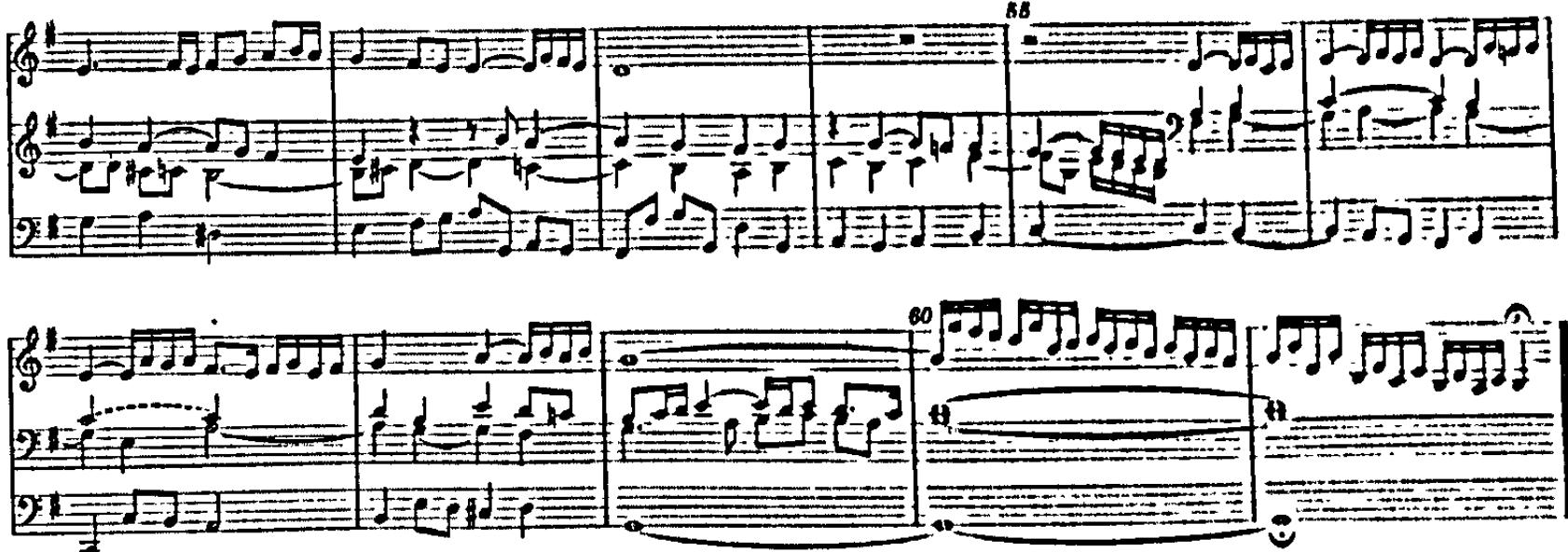 Example 21. BuxWV 182: Der Tag, der ist so freudenreich (bars 51-61)