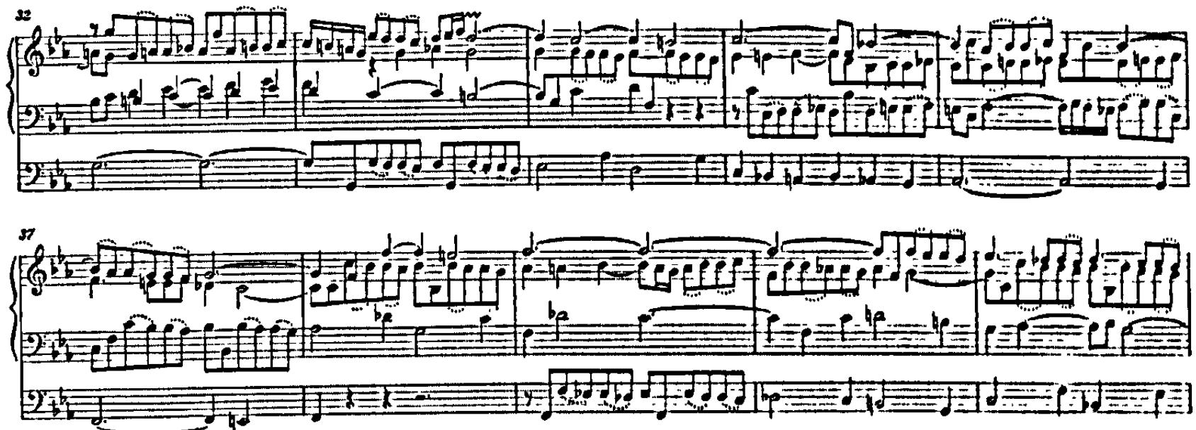 Example 34. BWV 537: Fantasia con Fuga (bars 32-41)
