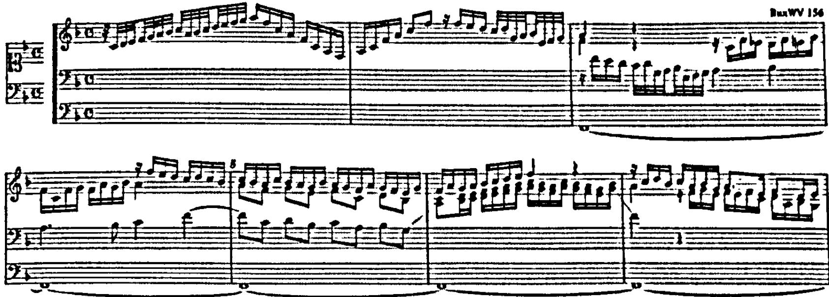 Example 42. BuxWV 156: Toccata in F major (bars 1-7) $^{31}$
