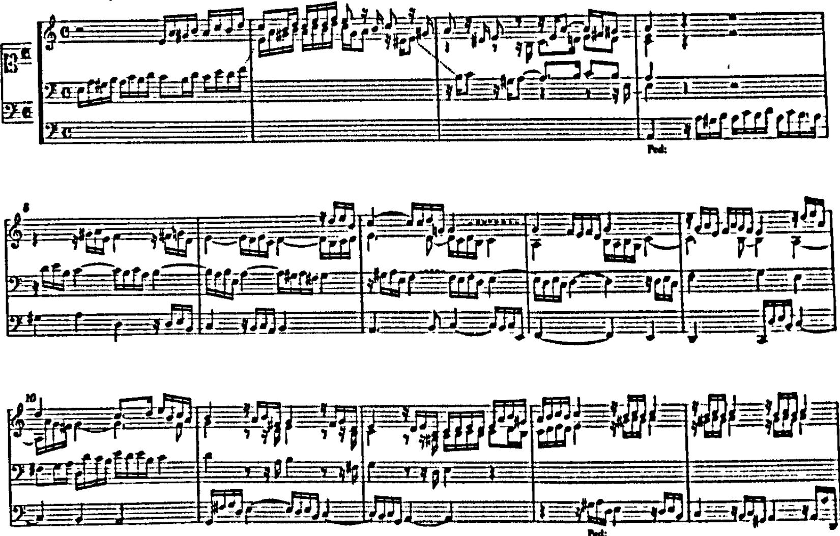 Example 44. BuxWV 153: Prelude in A minor: exordium (bars 1-14) $^{45}$
