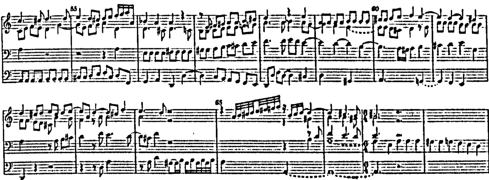 Example 50. BuxWV 153: narratio, internal peroratio, and confirmatio (bars 54-68)