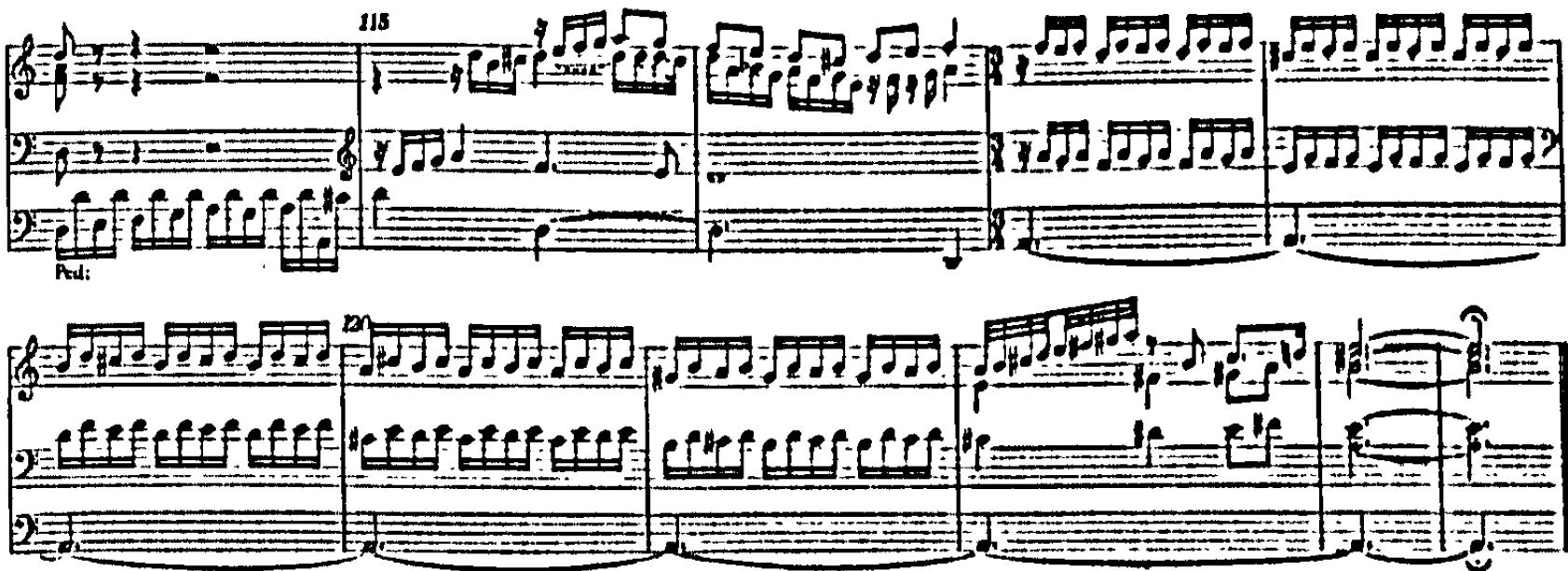 Example 55. BuxWV 153: peroratio (bars 114-124)
