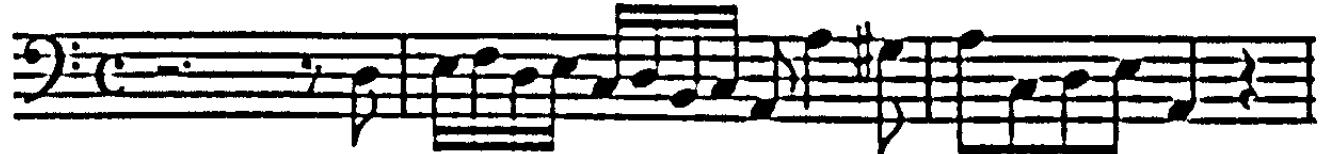 Example 58. BWV 625: Christ lag in Todesbanden: superjectio pedal (bars 1-2)