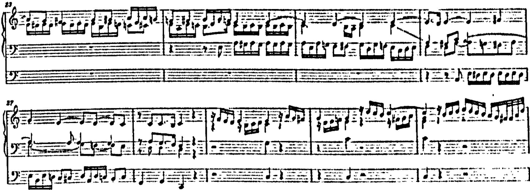 Example 61. BWV 551: narratio and internal peroratio (bars 23-31)