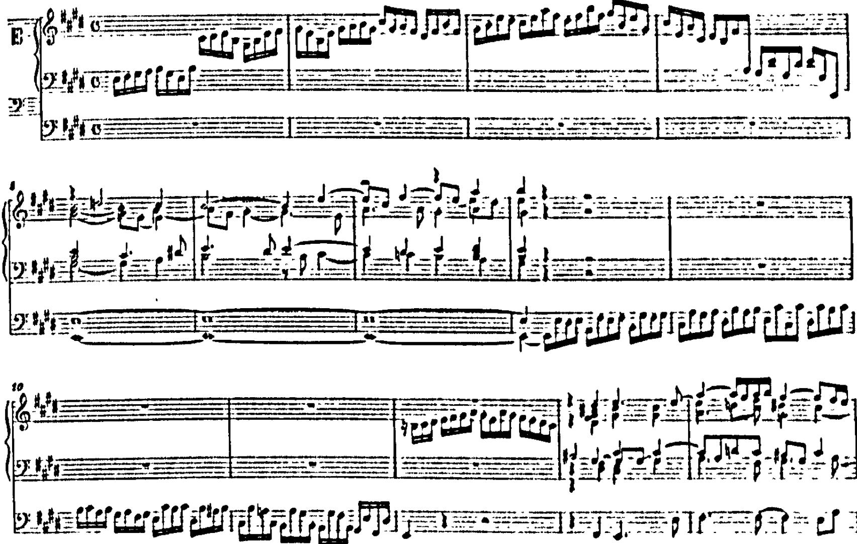 Example 69. BWV 566: Toccata in E major: exordium (bars 1-14)