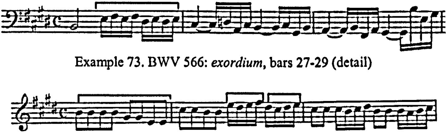 Example 74. BWV 566: narratio subject, bars 34-36 (detail)