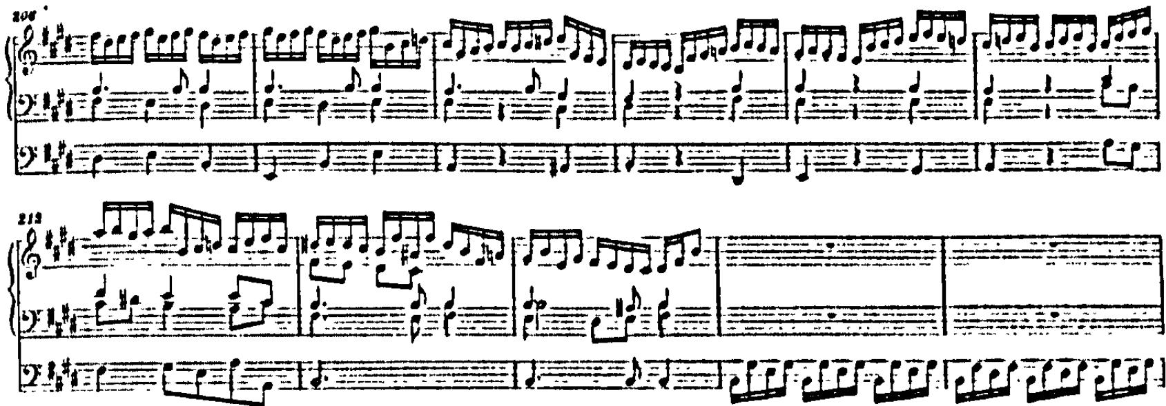 Example 81. BWV 566: confirmatio and peroratio (bars 206-216)