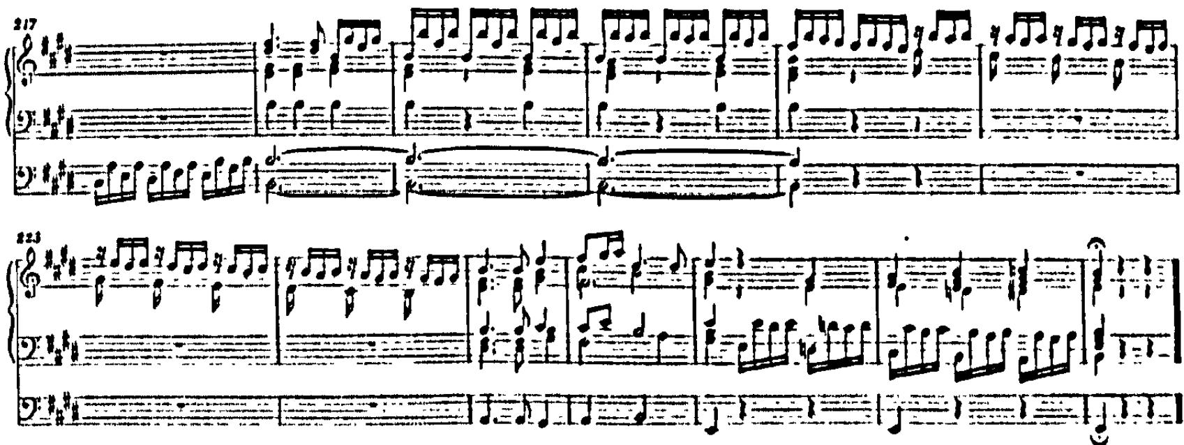 Example 82. BWV 566: peroratio (bars 217-229)