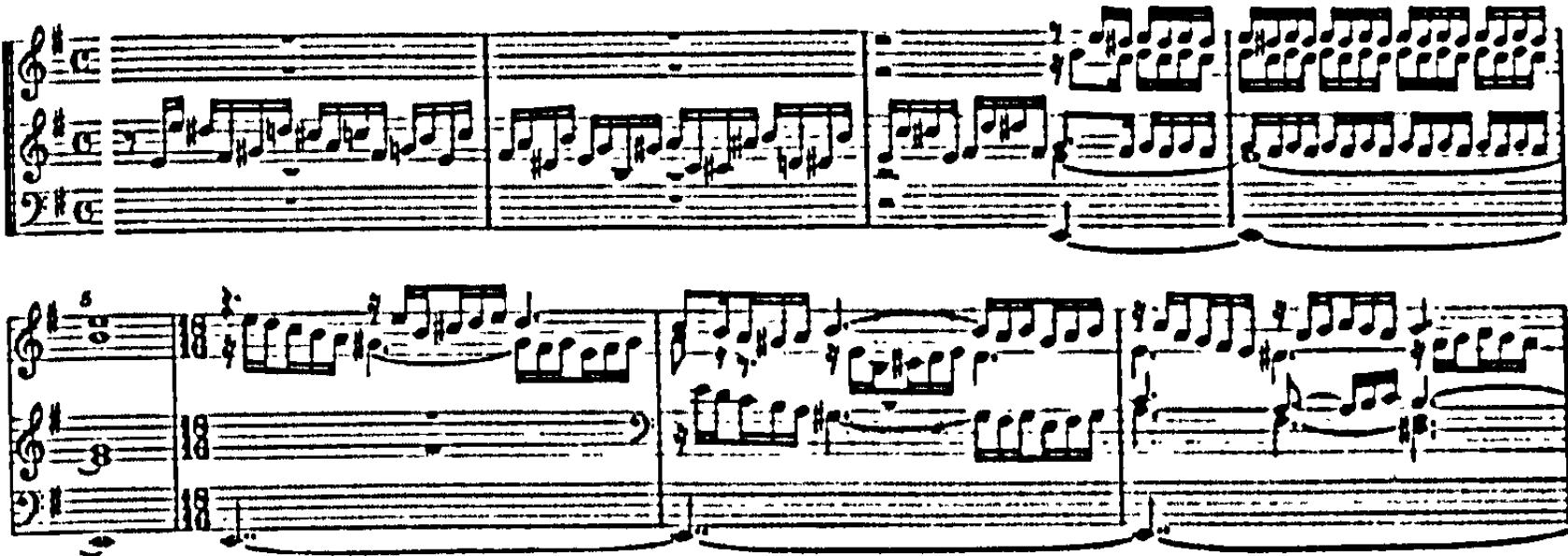 Example 83. N. Bruhns: Prelude in E minor: exordium (bars 1-8) $^{74}$