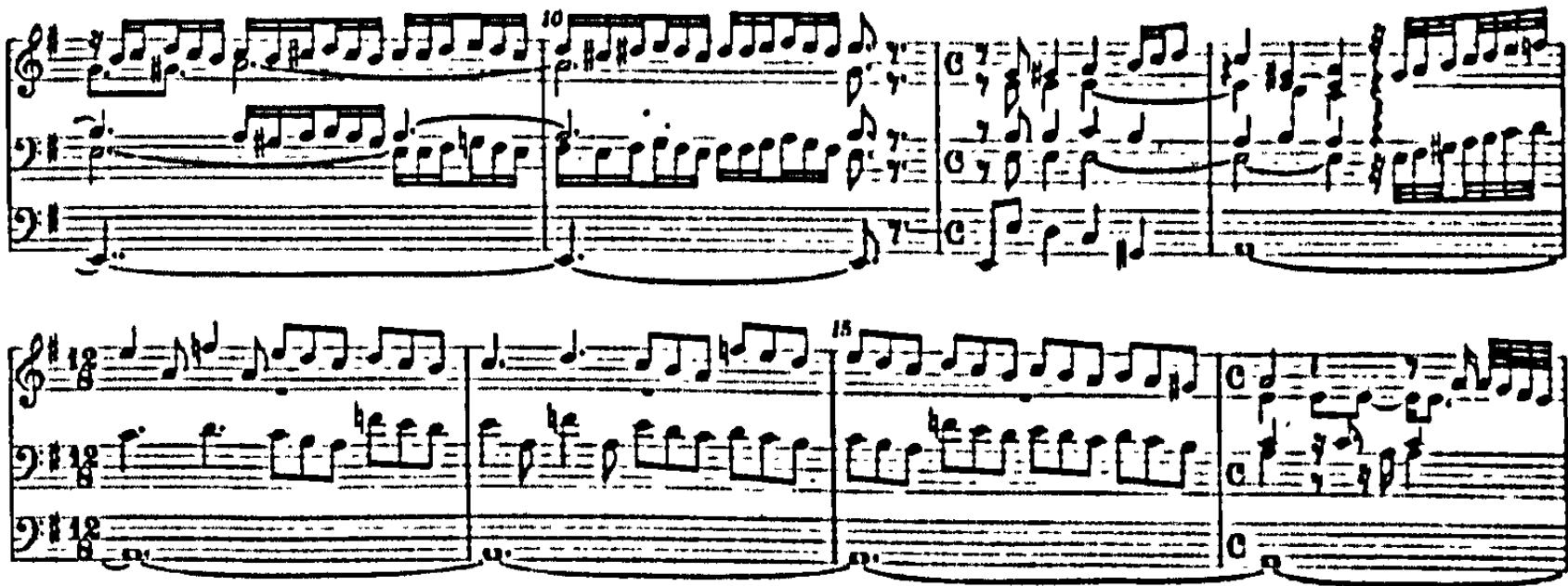 Example 84. N. Bruhns: exordium (bars 9-16)