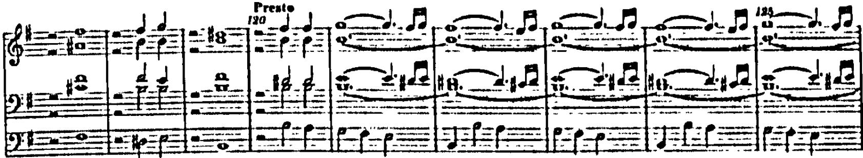 Example 94. N. Bruhns: homophonic passage (bars 117-125)