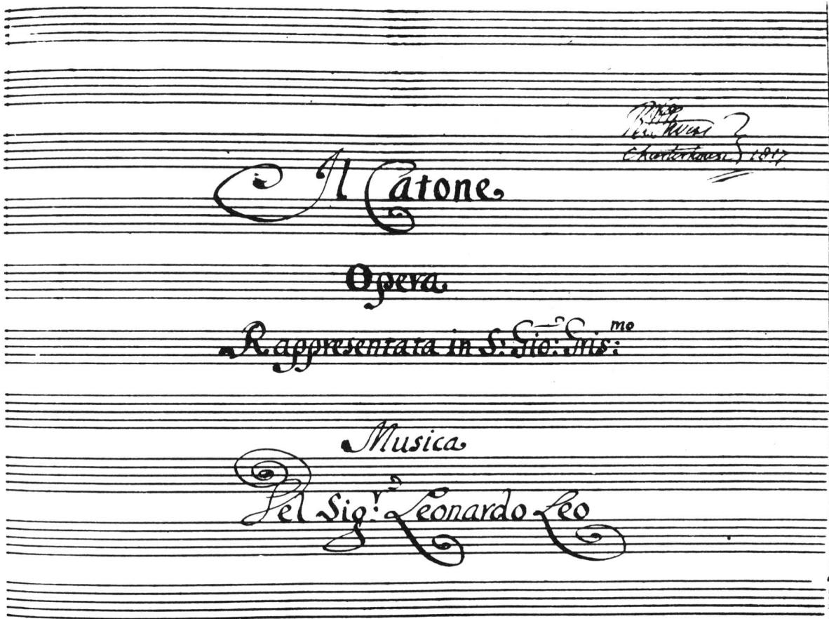 2 Leo, Catone in Utica (1729), title-page