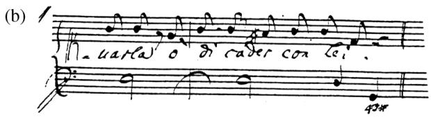 5 (a) Leo, Catone in Utica, p.12, stave 8; (b) Handel, Catone, p.12, stave 8