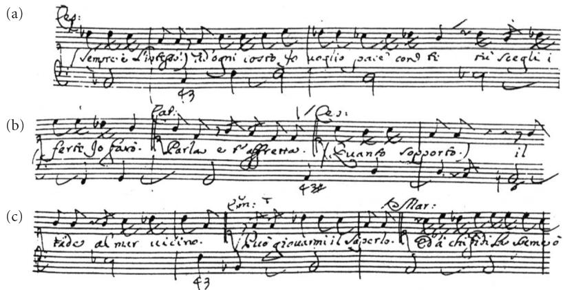 36 (a) Leo, Catone in Utica, p.119; (b) Leo, Catone in Utica, p.122; (c) Leo, Catone in Utica, p.134