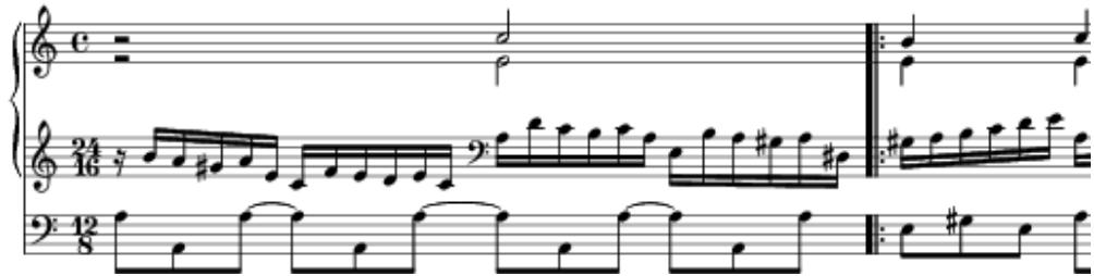 BWV 640；Fig. 5. Gradual step motion – leap (Herr Gott, nun schleuß den Himmel auf)
