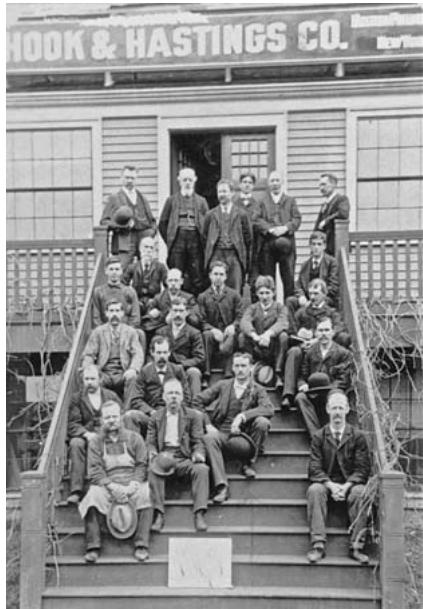 Hook & Hastings employees gather in front of the factory (courtesy Weston Historical Society)