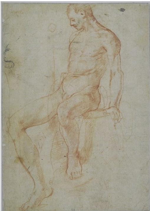 Fig.  54: Angelo Bronzino, Midas, red chalk study, 25.4 x 18 cm, Louvre, Paris, 5923v; <http://arts-graphiques.louvre. fr/detail/oeuvres/8/233759-Etudepour-le-roi-Midas-max> (accessed on 4 March 2025).