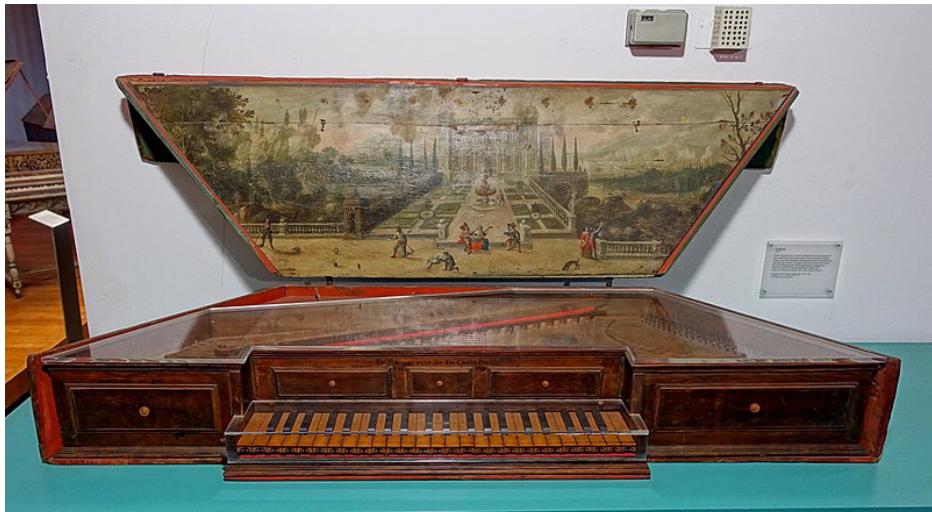 Fig.  65: Bruneto Veronensis, Virginal, 1564, Germanisches Nationalmuseum, Nuremberg, MIR 1082; http://objektkatalog.gnm.de/objekt/MIR1082 (accessed on 4 March 2025).