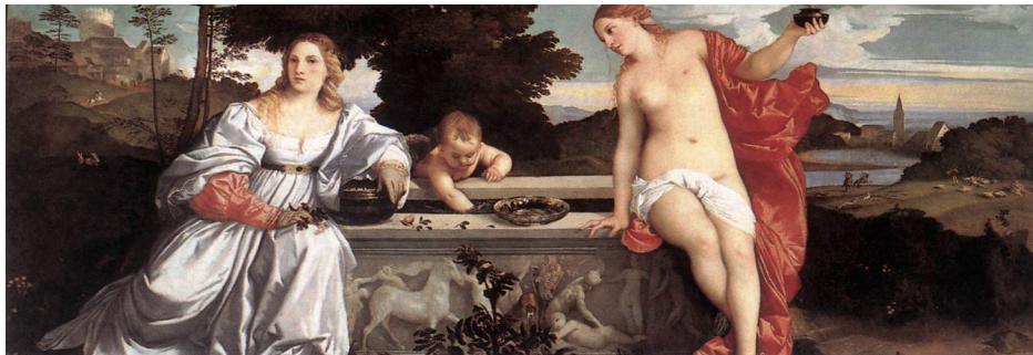Fig. 72: Titian, Sacred and Profane Love, 1515, oil/canvas, 118 x 278 cm, Galleria Borghese, Rome, 147; https://commons.wikimedia.org/wiki/File:Tizian\_029.jpg?uselang=de (accessed on 4 March 2025).