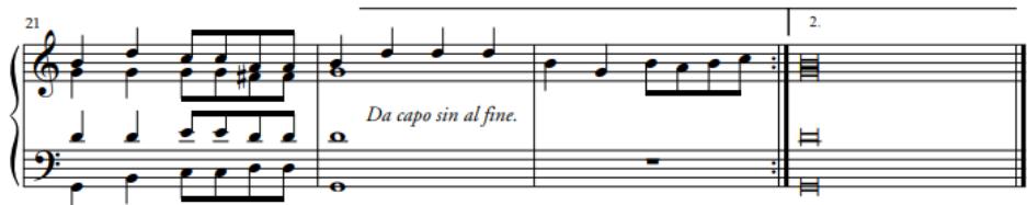 Ex. 2: Adriano Banchieri, ‘Sonata ottava, in aria francese’ from L’Organo suonarino (Venice, 1605), 36–7.