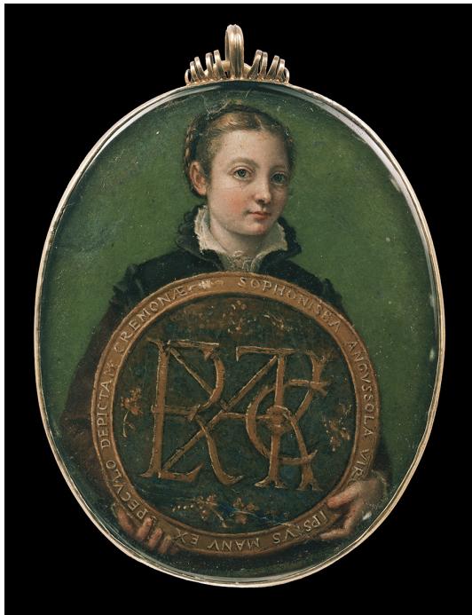 Fig.  2: Sofonisba Anguissola, Self-Portrait (c. 1556), oil (?) on parchment, 8.3 x 6.4  cm, Museum of Fine Arts, Boston, Inv.  no.  60.155, <https:// collections.mfa.org/objects/33656> (accessed on 24 August 2024).
