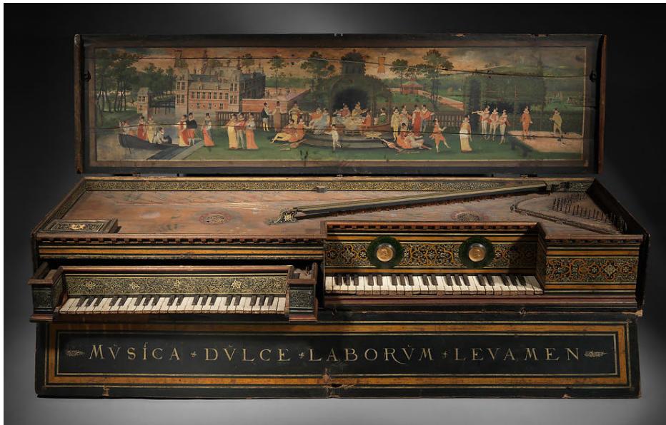 Fig. 22: Hans Ruckers the Elder, Double Virginal, 1581, Metropolitan Museum of Art New York, 29.90; https://www.metmuseum.org/art/collection/search/503676 (accessed on 4  March 2025).